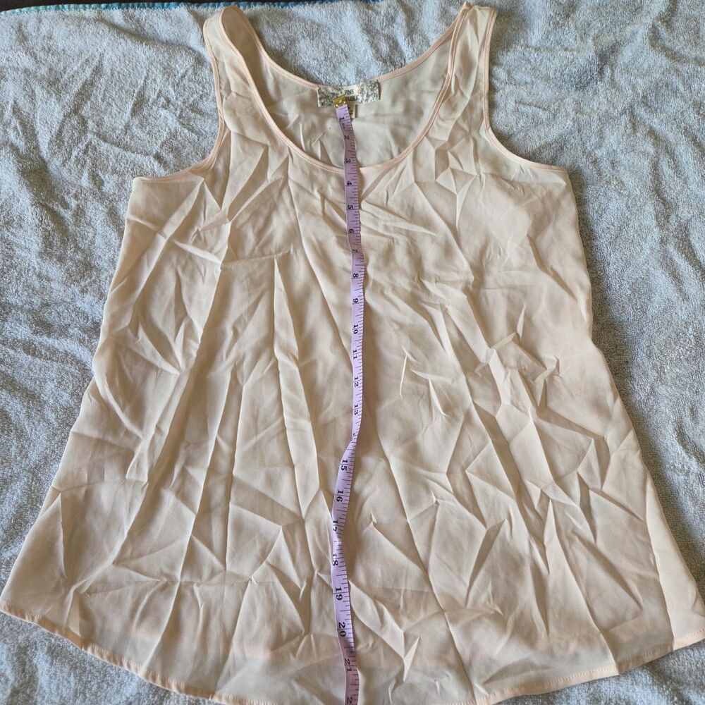 Pink Republic Y2K Blush Pink Flowy Tank Top Sleeveless Sheer Boho Medium